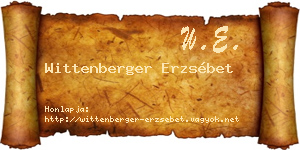 Wittenberger Erzsébet névjegykártya
